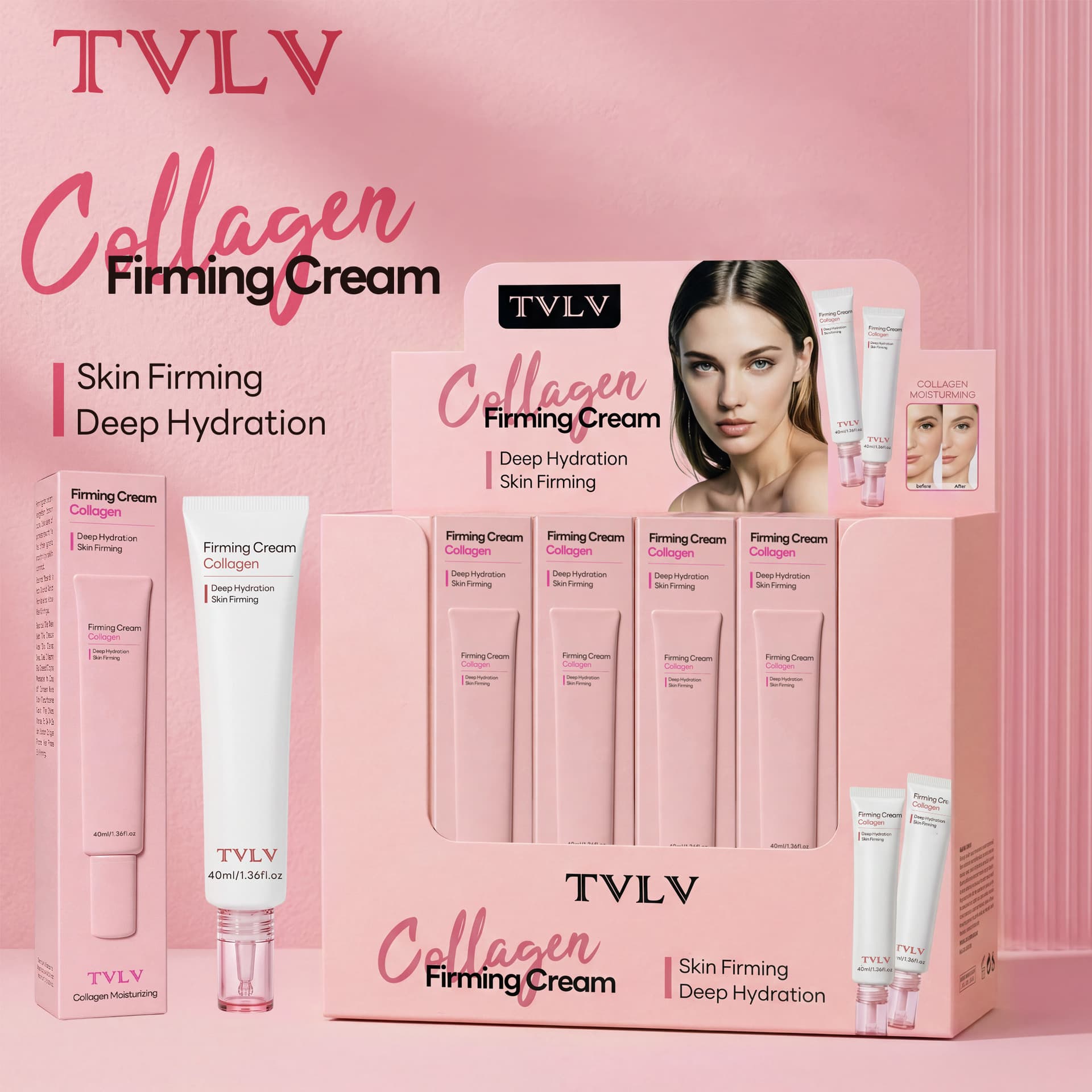 Cross-border TVLV Collagen Firming Cream Moisturizing, Soothing, Lightweight, Non-greasy, Non-sticky, Lifts Facial Skin