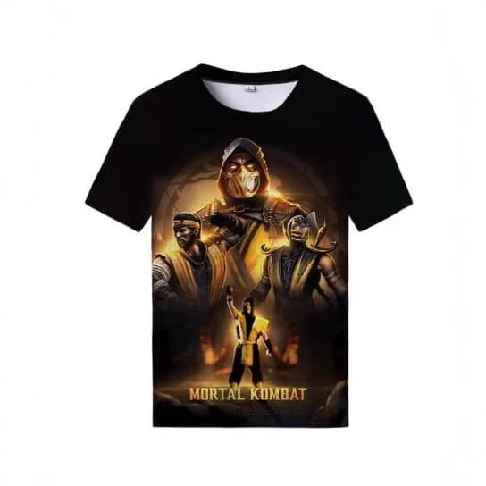 Fighting Game Mortal Kombat Graphic T-Shirt Game MK 3D Printing T-Shirt Men's Summer Short Sleeve Round Neck