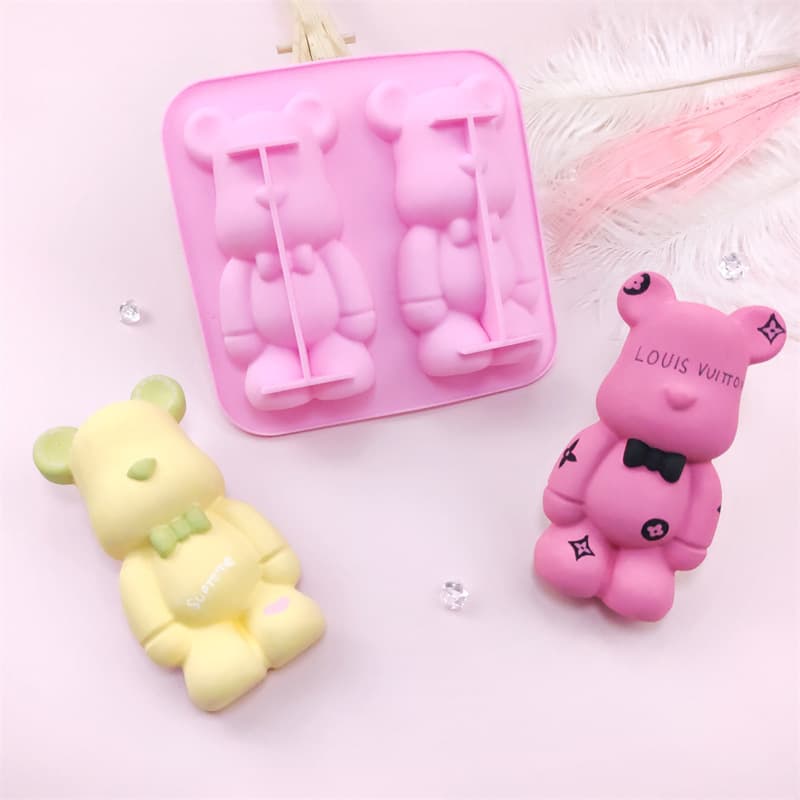 Standing bear silicone mold handmade aromatherapy plaster children's painting mold DIY cake decoration baking mold