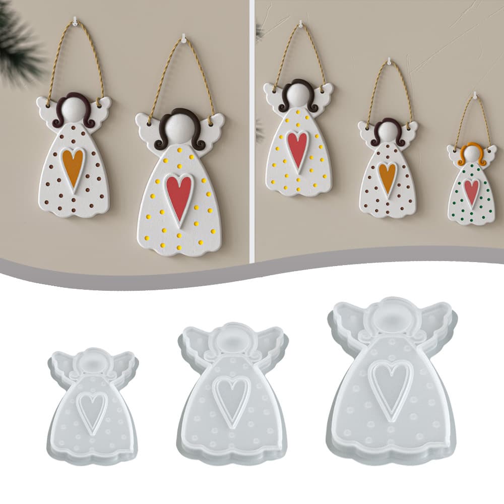 Epoxy Resin Mold DIY Jewelry Pendant Tags Large Medium Small Angel Wings Girl Silicone Mold Wholesale
