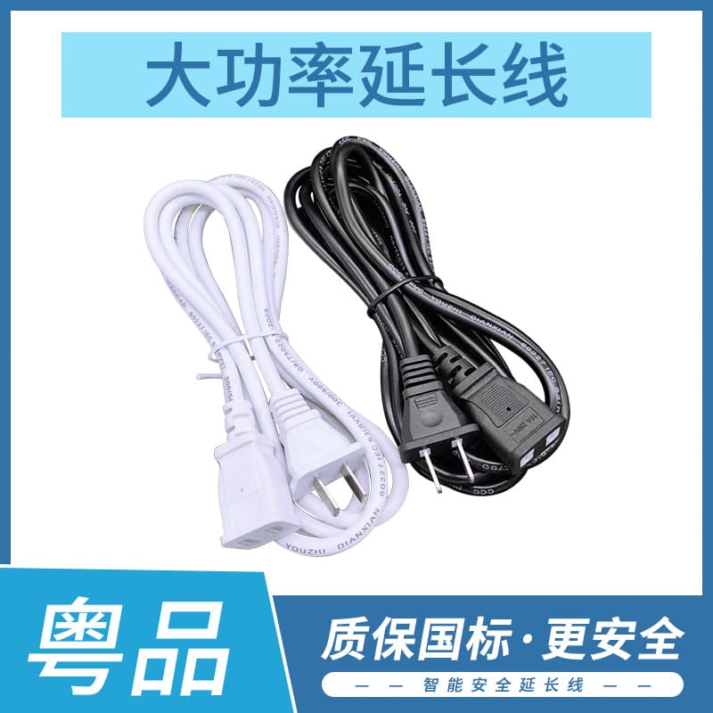 Household Appliance Extension Cord High-Power Power Cord, Induction Cooker TV Plug Cord 2-Pin Power Extension Cable