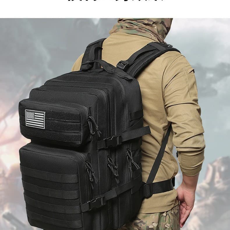 45L Outdoor Sports Backpack, Large Capacity Men's Travel Commuter Backpack, Water-Repellent Multifunctional Student Backpack