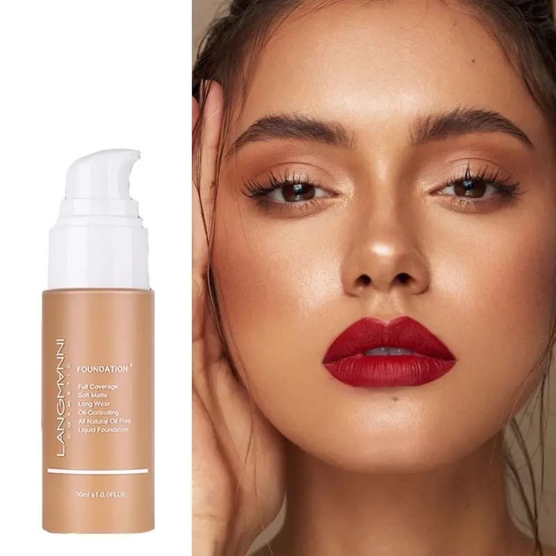 Langmanni Matte Foundation Long-wear for Imperfect Skin, Yellow Skin, Dark Yellow Skin, Wheat Skin Waterproof Long-lasting Non-transfer Cross-border