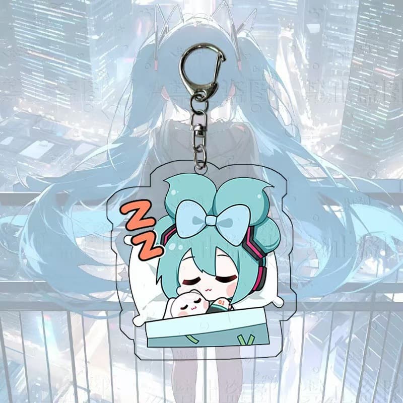 Hatsune Miku Acrylic Keychain Cute Girl Anime Peripheral Goddess Keychain Wholesale Backpack Pendant