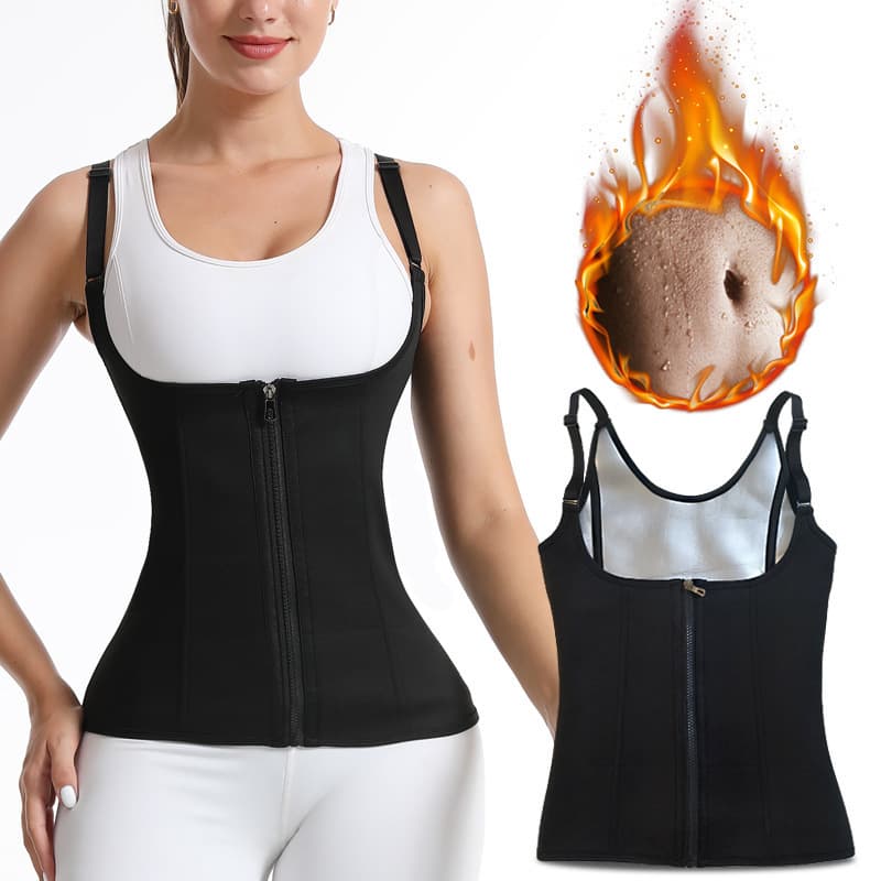Cross-Body Chest Support Women's Body Shaping Waist Trainer Neoprene Waist Support Shapewear Three-Layer Fabric Sweat Vest