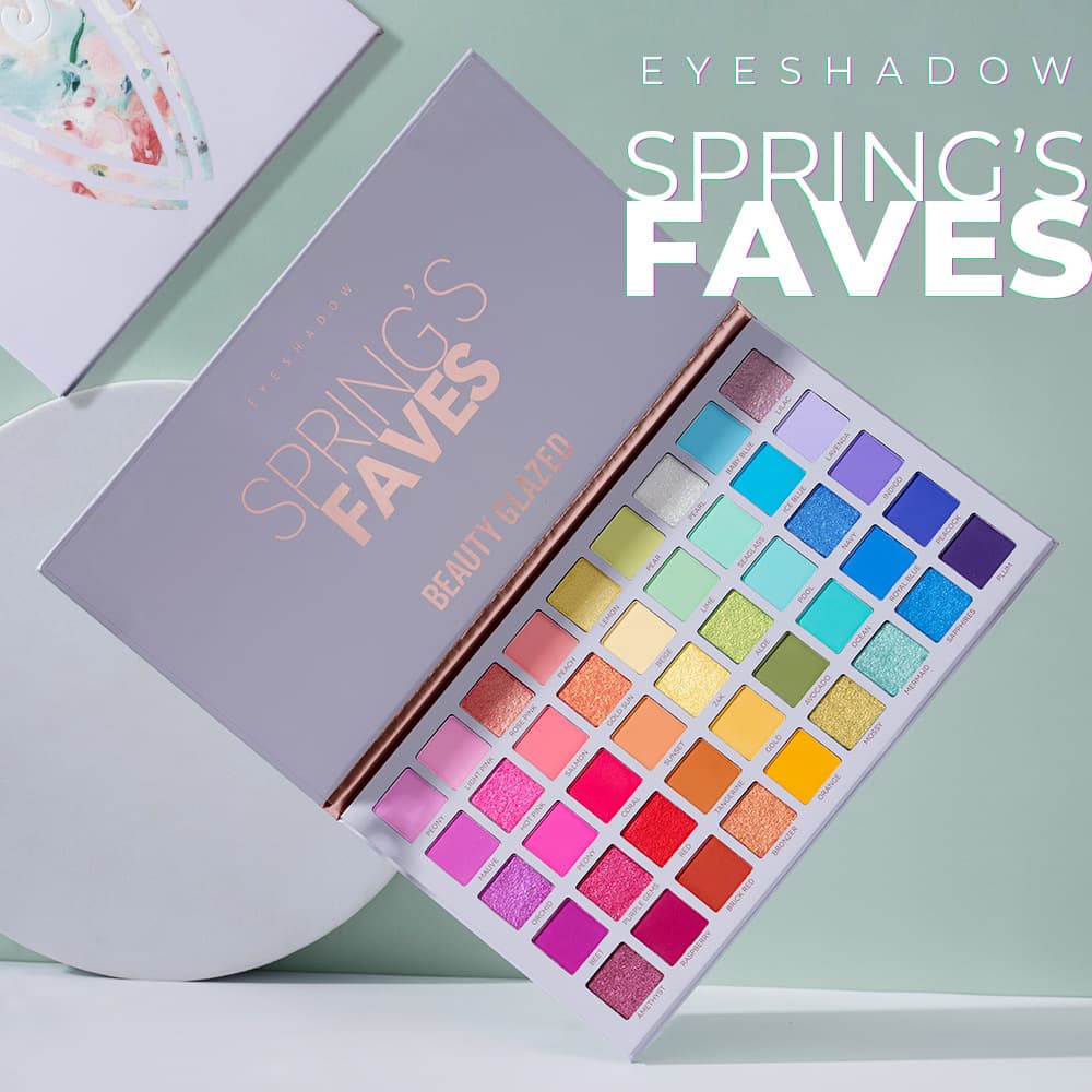 Beauty Glazed 45 Color Macaron Rainbow Eyeshadow Palette Shiny Pearl Music Stage Makeup Universal Skin Tone Long Lasting