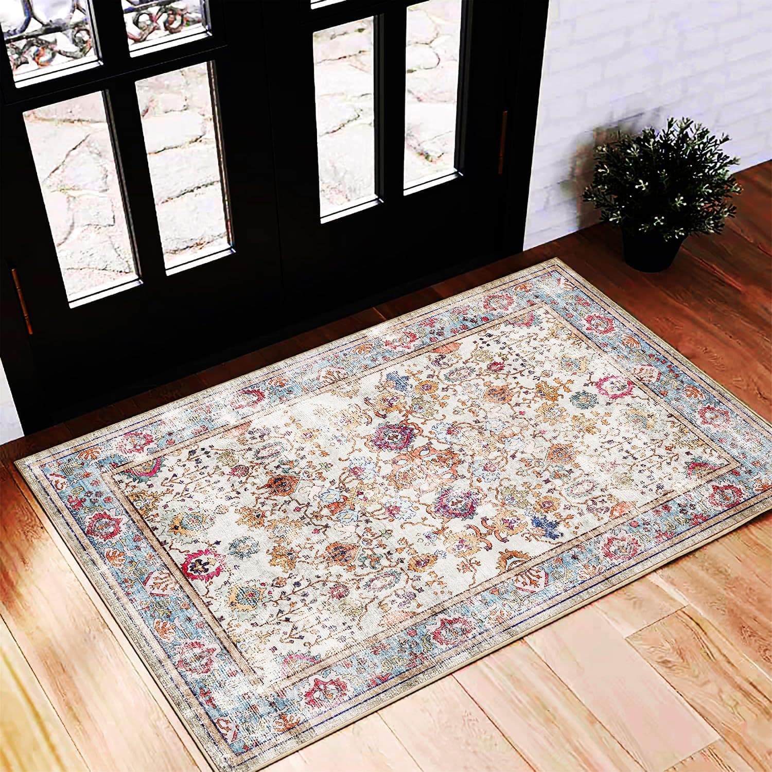 Retro house style Persian crystal velvet living room carpet home sofa coffee table mat resistant to dirt and easy care anti-slip carpet