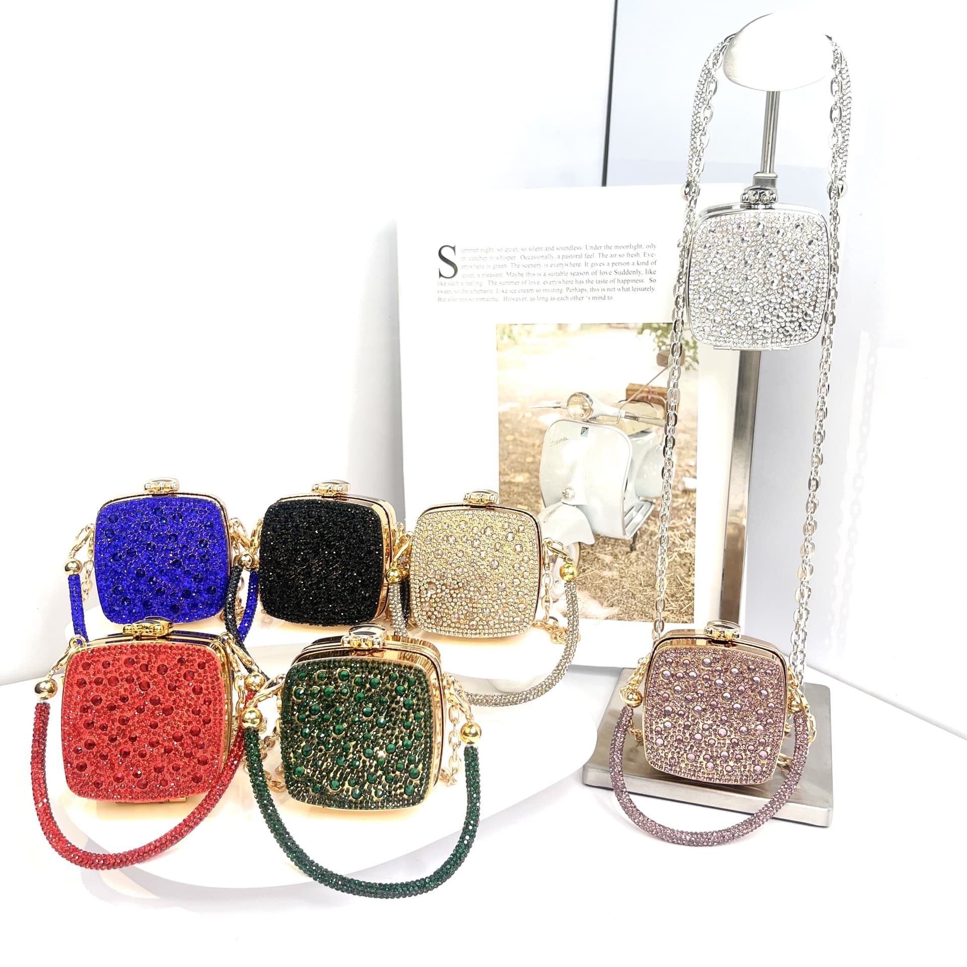 Acrylic handbag silver red makeup small bag cross-body bag new mini shoulder bag 2026 cross-border new product bag