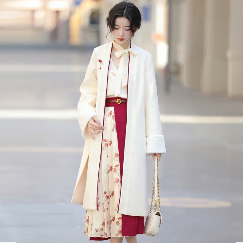 Original Design Fang Hua Chinese Style Improved Han Element Jacket, Shirt, and Skirt Set Autumn/Winter 8487