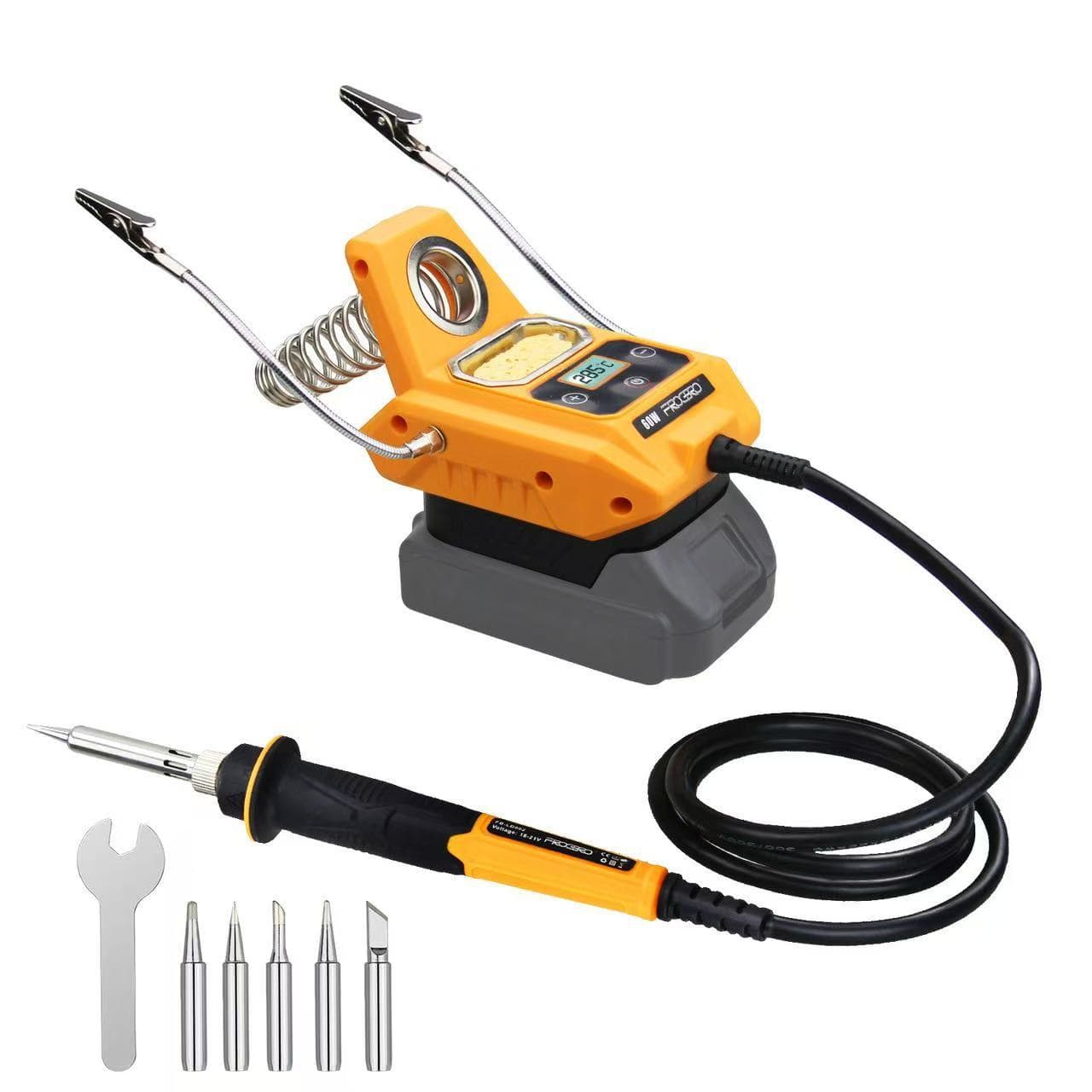 Dewei Upgraded Soldering Iron Station Wireless Soldering Tool with Auxiliary Welding Clamp Repair Stand