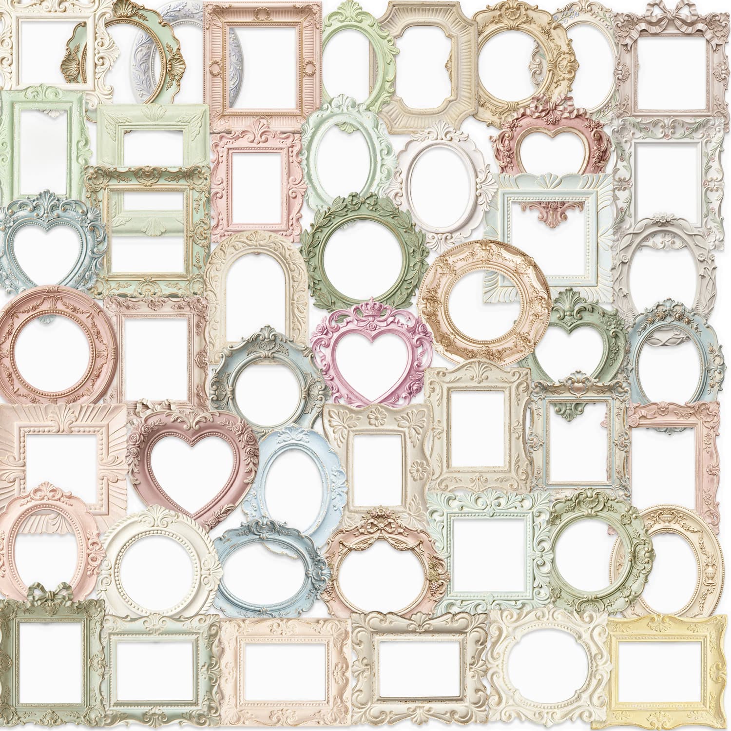 50 retro photo frame stickers pet transparent handbook material scrapbook decoration self-adhesive waterproof stickers