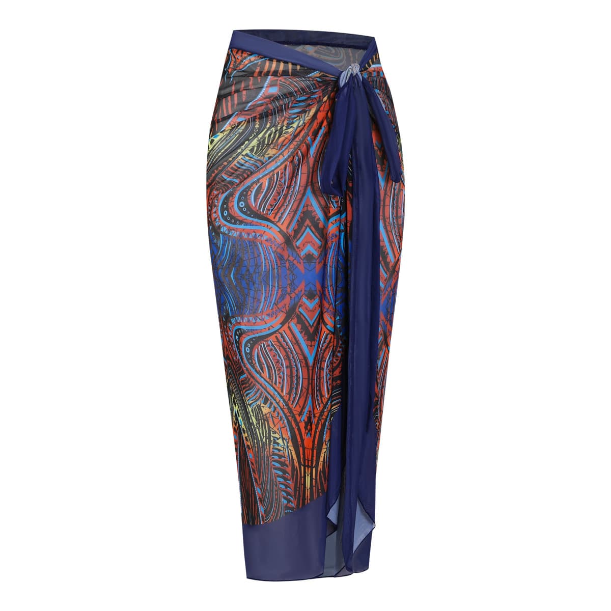 Summer Quick-Dry Breathable Beach Dress Sun Protection Cover-Up Cross-Border Women's Swimsuit Cover Skirt European and American Floral Print Half Skirt
