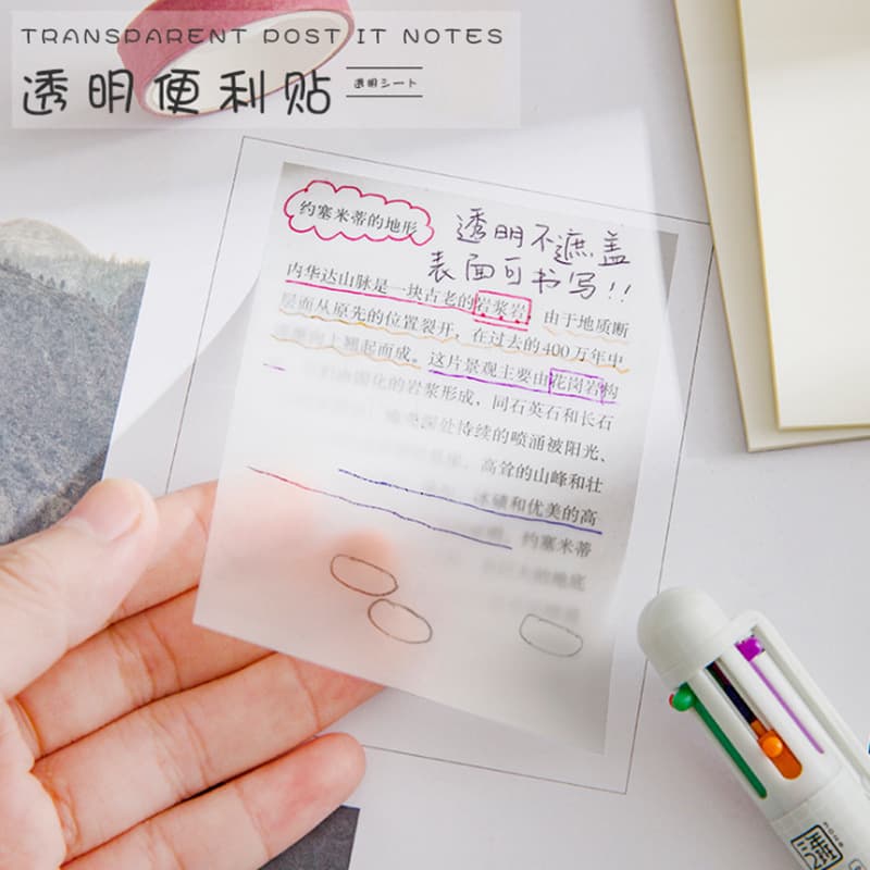 Transparent Student Notepad Post-it Notes Simple Tearable Note Paper Ins Memo N-times Notes Strip