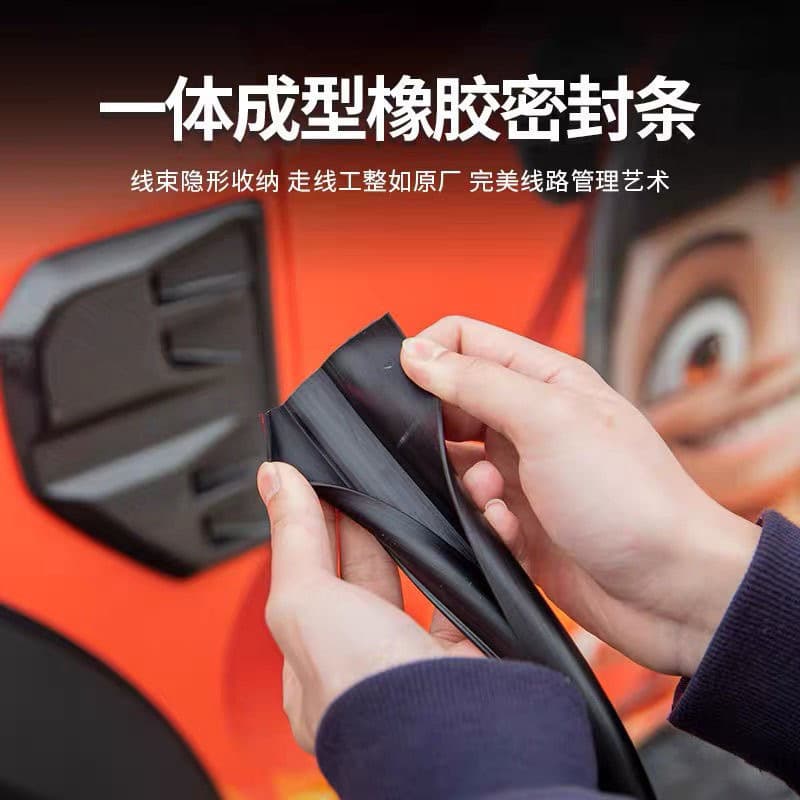 Car off-road vehicle roof spotlight hidden wiring strip front windshield hidden wire trough silicone spotlight wiring