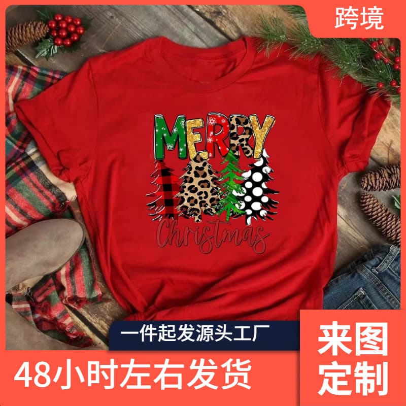 Christmas T-Shirt Women Grunge Retro Korean Clothing Graphic Top T-Shirt Graphic Hip Hop Pastel Kawaii Anime