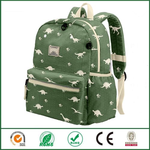 Tweed Toddler Backpack for Ages 2-5, Corduroy Girl's Kindergarten Bag, 13.3-Inch Cute Kids Storage Bag