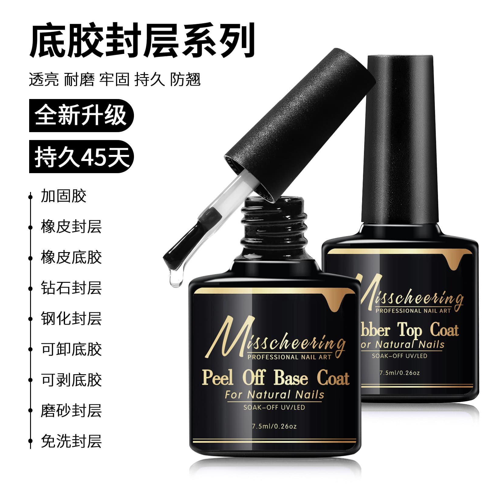 Nail Art Decoration Gel Strong Adhesive Sandblast Finish No Rinse Seal Layer Crystal Coating Seal Layer Any Skin Type