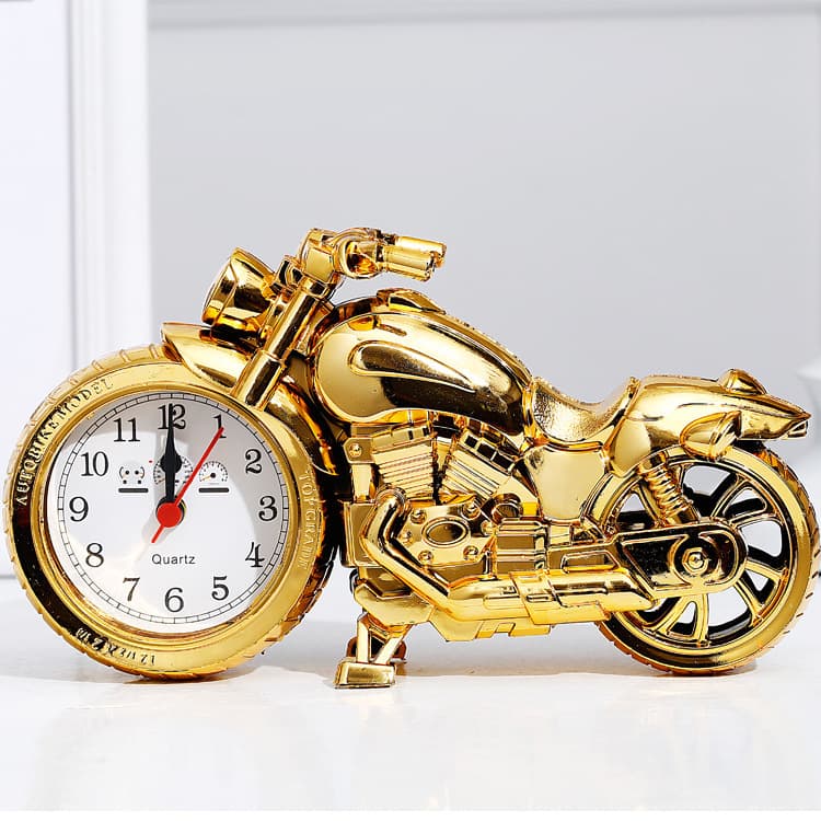 Cross-border plastic motorcycle shaped alarm clock home furnishings primary school student bedside table desk