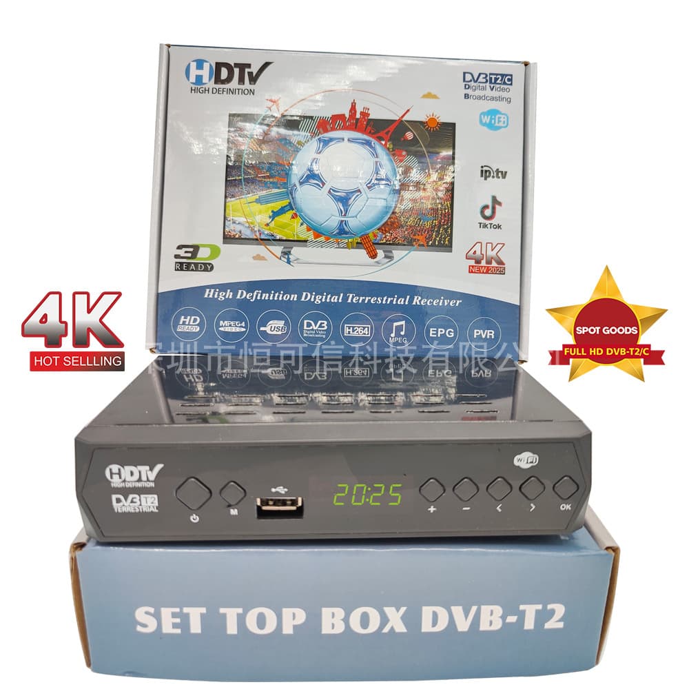 DVB-T2/DVB-C set-top box TV HDTV-T2 in stock, terrestrial digital signal, Thailand MPEG4 receiver.