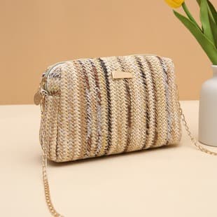 Colorful Woven Straw Bag 2025 Girl Handbags Camera Bag Versatile Women's Crossbody Rainbow Bag