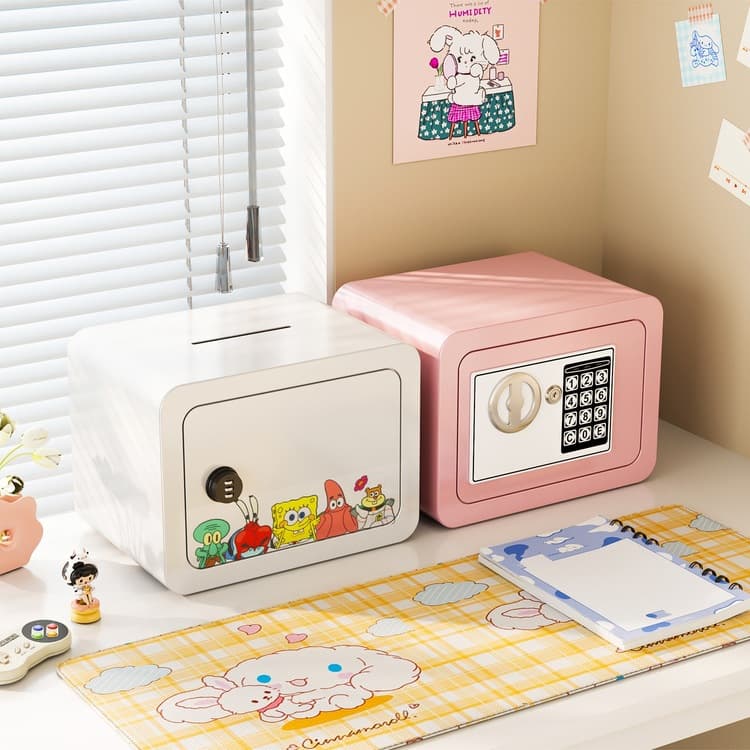 Home Safe Small Password Lock Children's Coin Bank Deposit and Withdraw Anti-Theft Safe Home Safe No