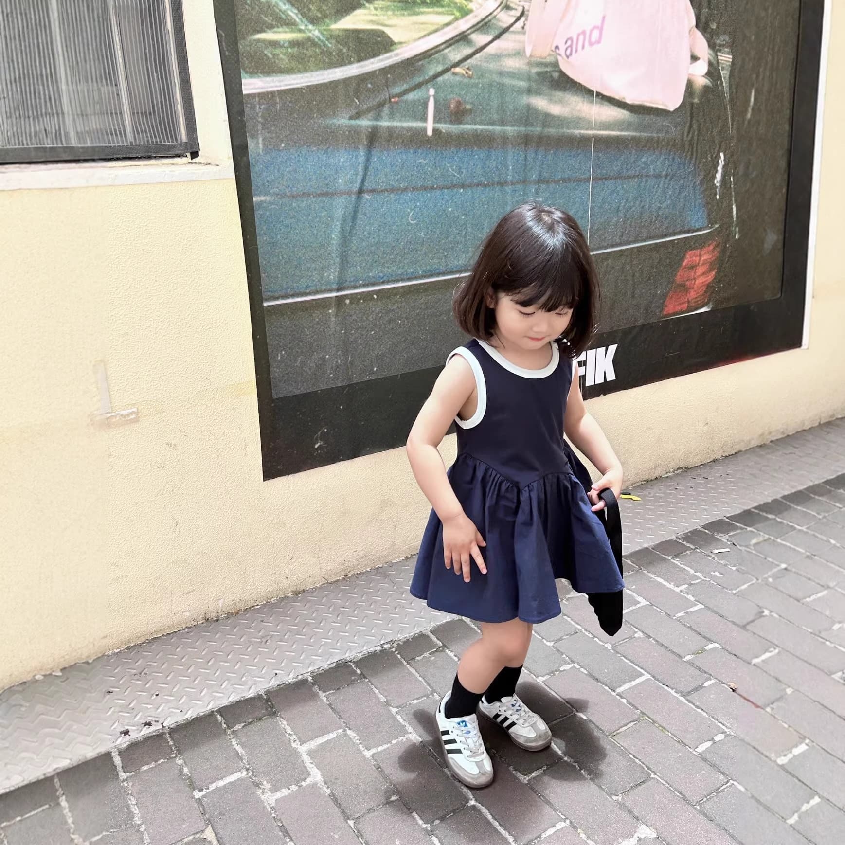 2026 Summer New Korean Style Girls Fashionable Ruffle Sleeveless Vest Dress Sporty Dress