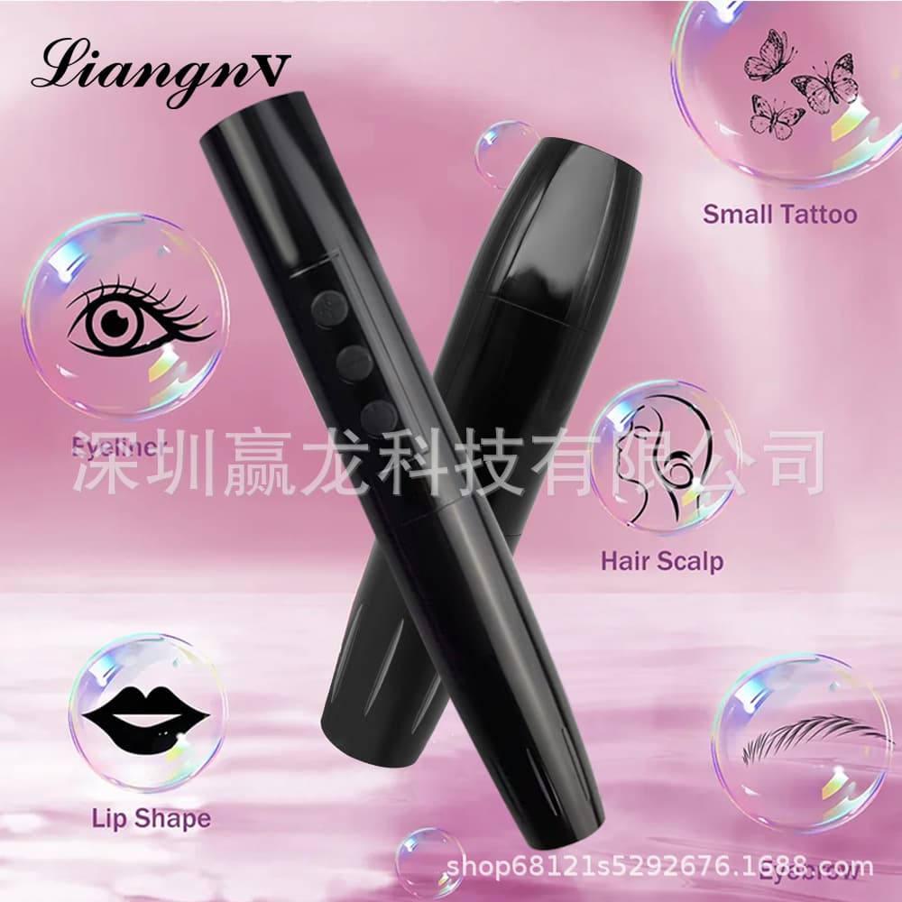 Wireless Tattoo All-in-One Machine, Plug-in or Rechargeable Eyebrow Tattoo Machine, Dotting Eyebrow Eye Lip Universal Device, Full Disposable Tattoo Machine