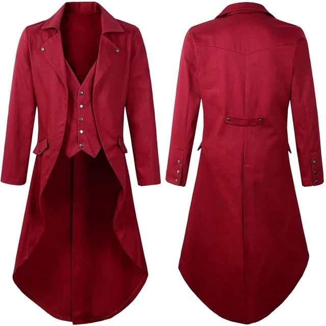 Medieval Renaissance Steampunk Coat Tailcoat Tuxedo Vampire Aristocrat Fancy Men's Halloween