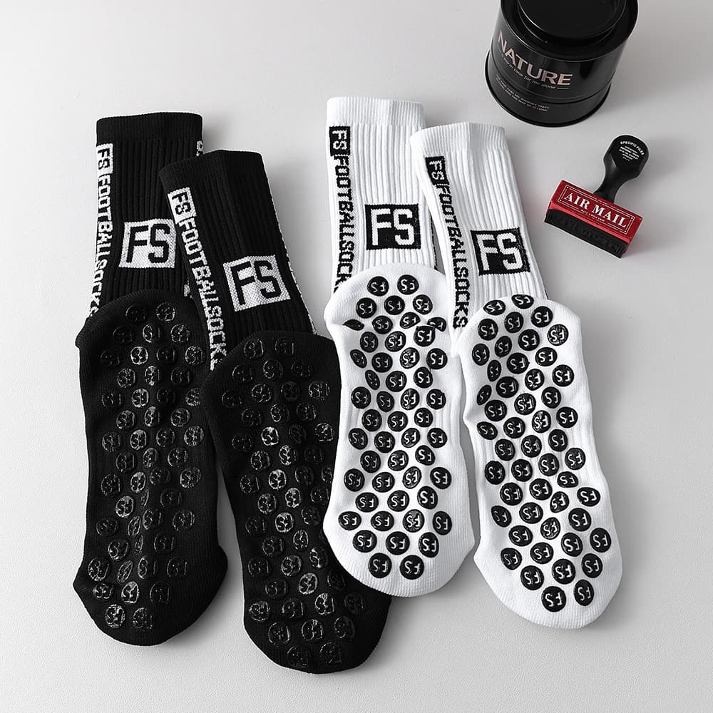 Men's Sports Socks Nylon Grip Non-Slip Football Socks Running Fitness Training Yoga FS