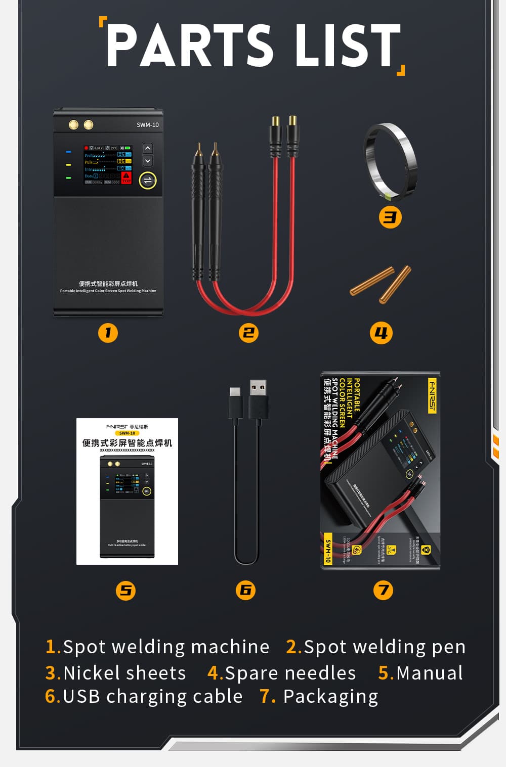 FNIRSI Portable Spot Welder Professional Handheld Small 18650 Mobile Phone Lithium Battery Nickel Strip Welding Head