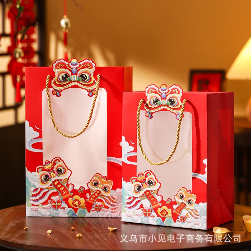 2026 New Year Gift Bag Year of the Horse Tote Bag Souvenir Bag Paper Bag Premium Chinese New Year Packaging Bag