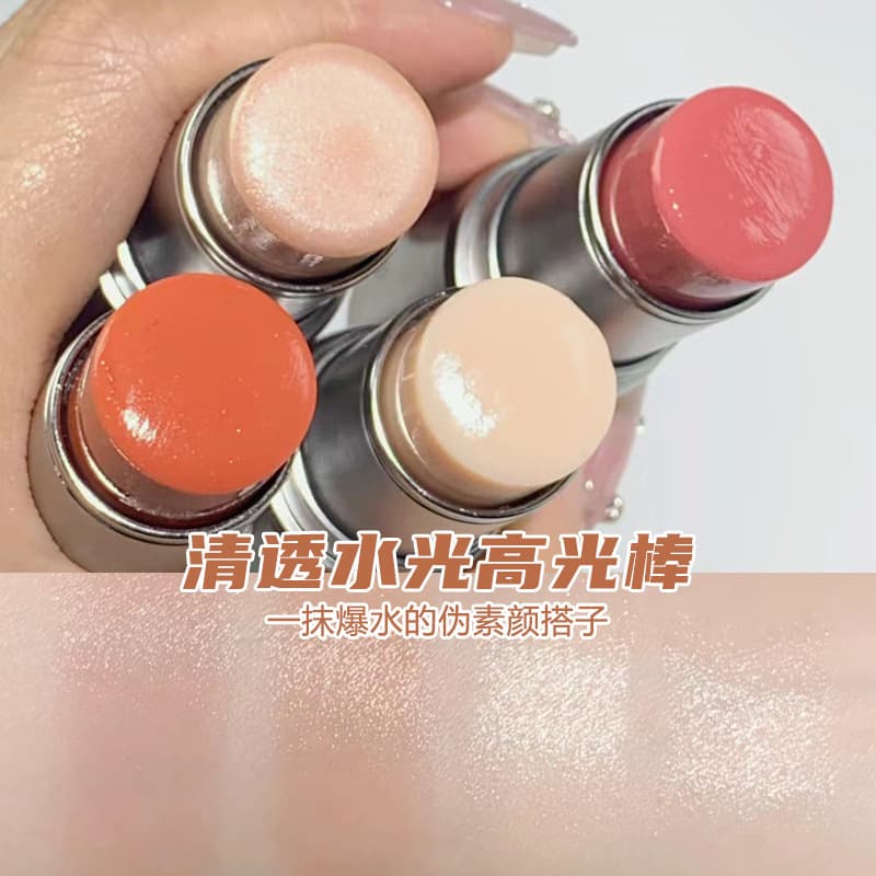 Highlight Stick Dewy Skin Contour Stick Glow Stick for Women Natural Brightening Fine Shimmer Shadow Fake Bare-Face Blush Cream
