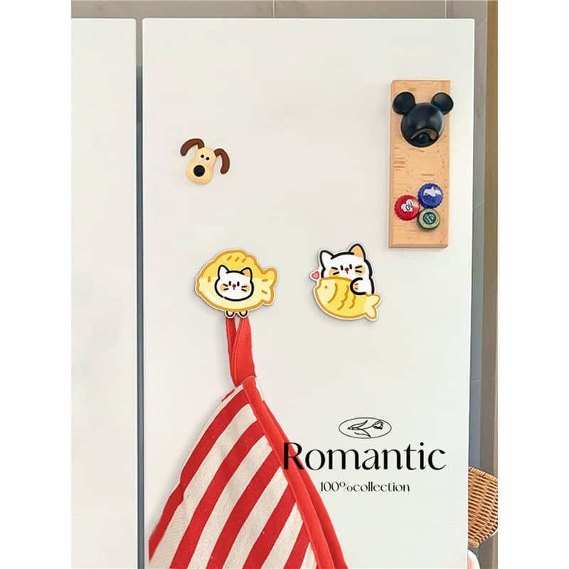 Slacking Cat Acrylic Hook, No-Drill Kitchen Adhesive Hook, Towel Hanger, Door Hook for Keys
