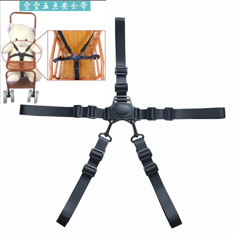 Production Child Strap Double Buckle Five-Way Strap Five-Point Harness Stroller Safety Belt Strap Anti-Fall Buckle