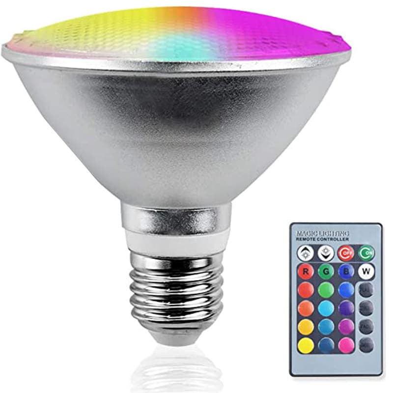 LED Color Changing RGB Waterproof PAR30 20W Atmosphere Light IP65 1 Integrated Seven Color Remote Control Spotlight CE Certified