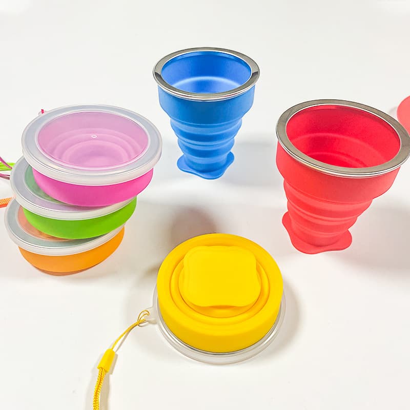 Outdoor Portable Silicone Collapsible Folding Cup Travel Carry-On Expandable Water Cup Food-Grade Large Capacity Folding Cup Factory