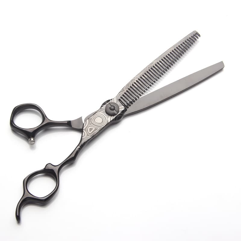 F297 Damascus Pattern Hair Scissors Thinning Shears 7 Inch Barber Professional Hairdressing Scissors Wholesale