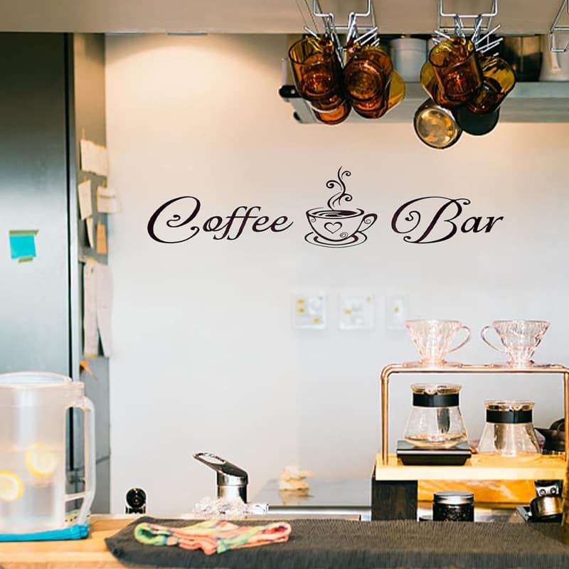 Creative Coffee Decor Kitchen Art DIY Vinyl Kitchen Shop Cafe Bar Wall Sticker Cross-border