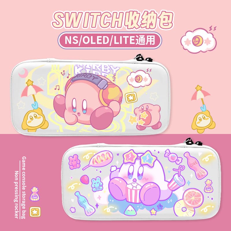 Cartoon Switch2 Carrying Case White Wrist Strap Switch Carrying Case Game Card Slot OLED Carrying Case