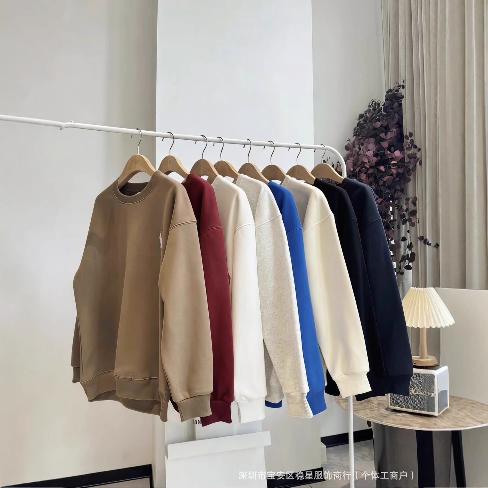 Cross-border pony embroidered sweatshirt for men and women, spring and autumn pullover, loose and casual RL foreign trade round neck long-sleeved top