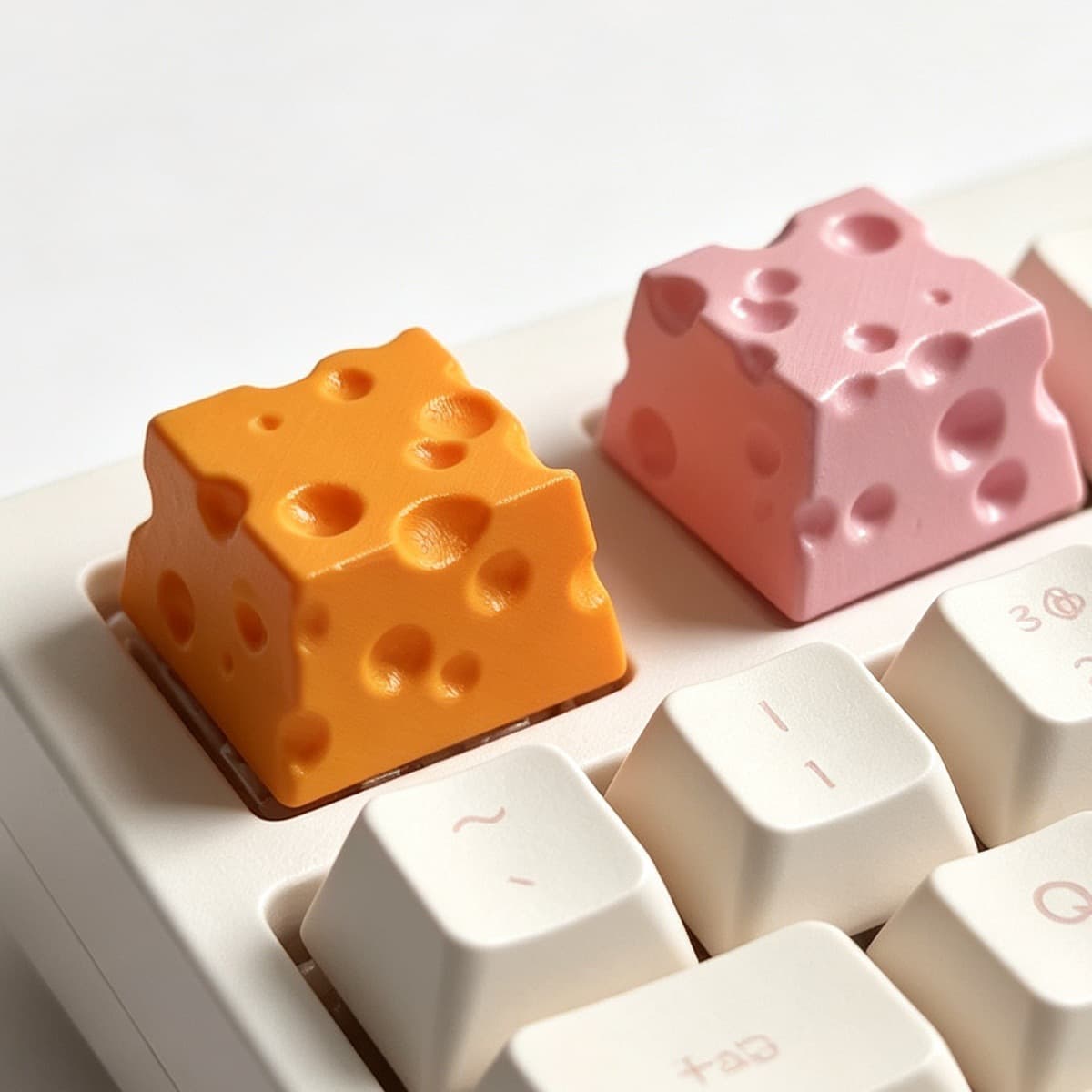 Handmade Resin Cheese Keycap Cute Play Food Personalized Cross Axis Mechanical Keyboard Keycap Wireless Connection Support Ergonomics