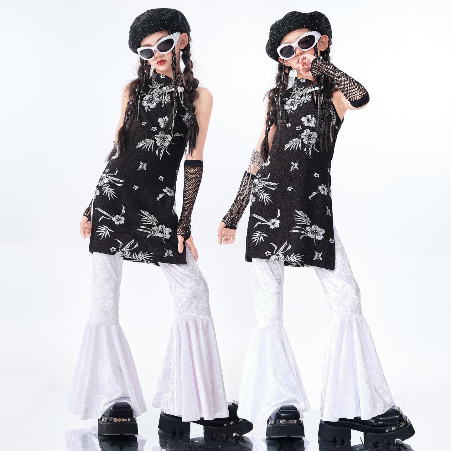 Jazz dance girls' clothing, cool and fashionable girls' jazz street dance costumes, sweet and cool style children's catwalk girl group