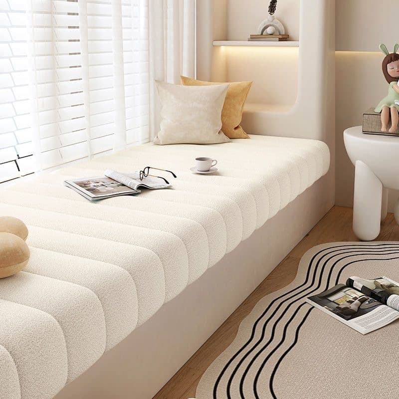 Bay Window Cushion No-Wash High-End Light Luxury European Chinese Style Teddy Fleece Fabric Removable Cover Balcony Mat