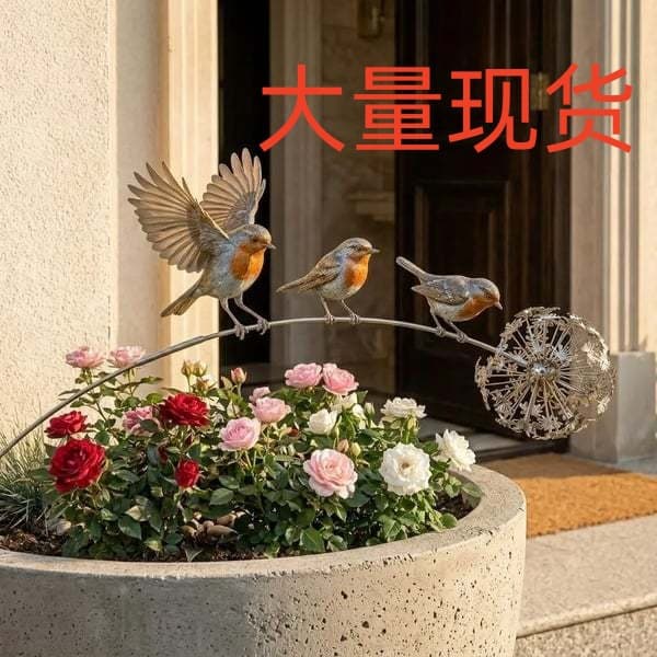 In Stock Cross-Border Independent Station New Product Robin Memorial Garden Stake