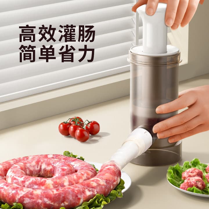 Sausage Stuffer Machine, Multi-functional Small Manual Sausage Filler Tool for Homemade Sausage, Bacon, and Noodles