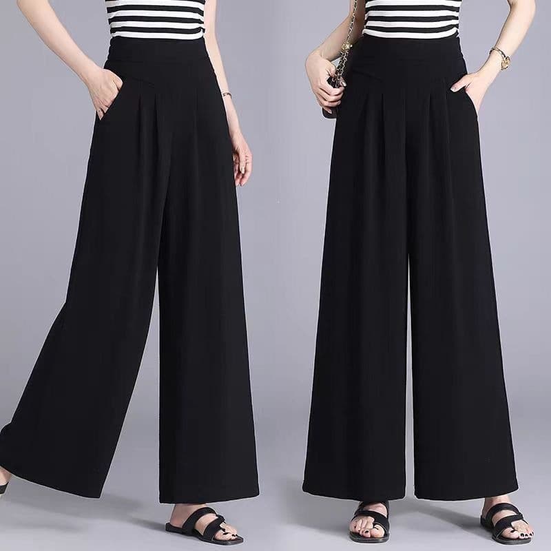 Yellow Wide-Leg Skirt Pants Summer Lightweight New High-Waist Slimming Loose Palazzo Pants Flowy Casual Trousers