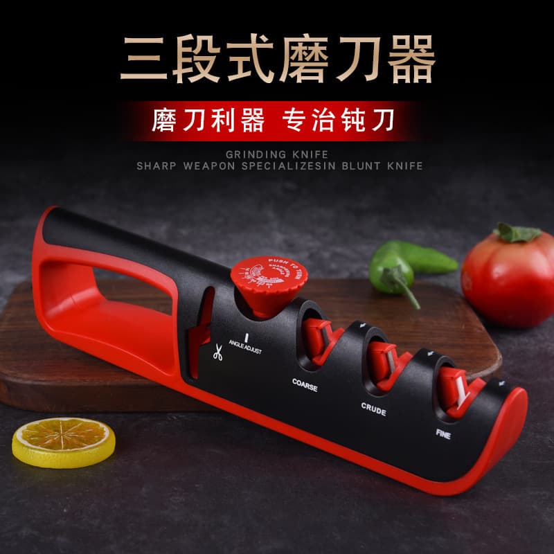 Quick Original Tungsten Steel Manual Kitchen Knife Sharpener Four-In-One Grinding Stone Tool for Scissors And Kitchen Knives