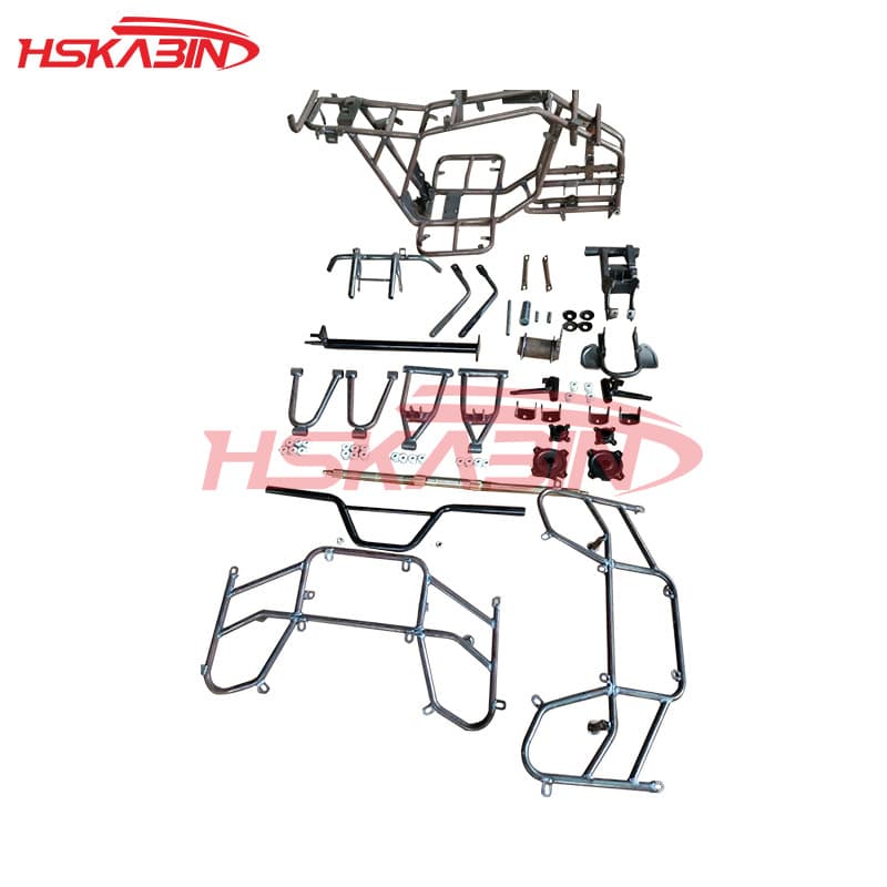 ATV Little Warrior Protective Frame, Cargo Rack, Handrail, Upper and Lower Swing Arm, Rear Axle, Barrel, Flat Fork Frame, Steering Column