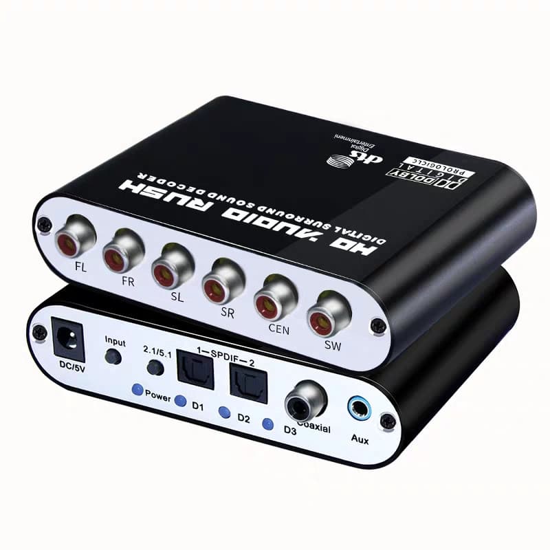 Digital fiber coaxial to analog audio converter DTS/AC3 Audio 5.1 channel Spdif decoder