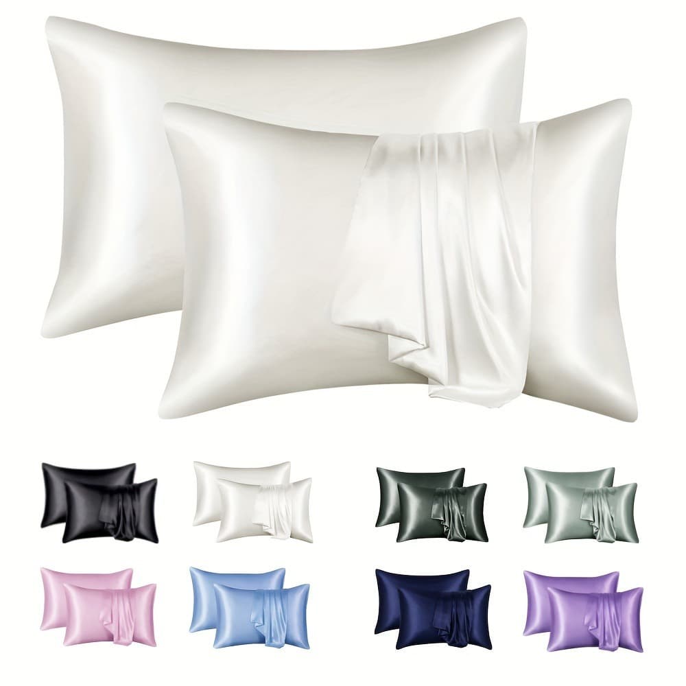 American imitation silk pillowcase Amazon pillowcase foreign trade imitation silk satin pillowcase solid color cross-border